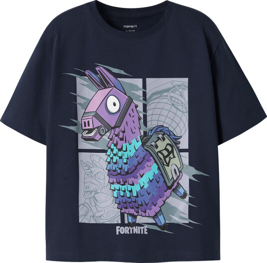 Name It Nkmamos Fortnite Ss Nreg Top Box Vde Navy 158 164