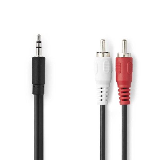 Nedis Stereo lydkabel | 3.5 mm Han | 2x RCA Han | Nikkel belagt | 2.00 m | Rund | Sort | Boks
