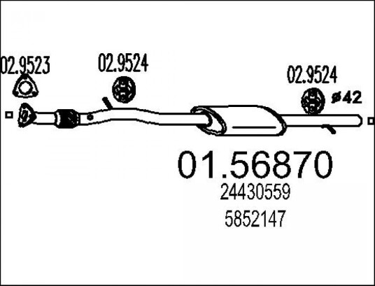 Midtre eksospotte MTS 01.56870 Midtre eksospotte MTS 01.56870