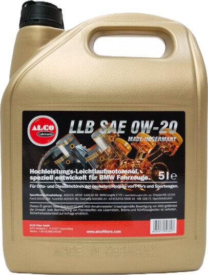 Motorolje ALCO FILTER LLB SAE 0W20 C5 5L