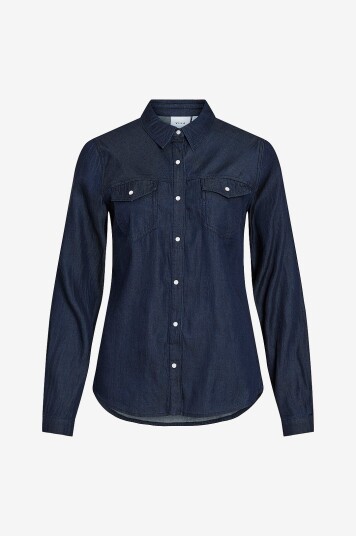 Vila Skjorte viBista Denim Shirt Blå Vila Skjorte viBista Denim Shirt Blå