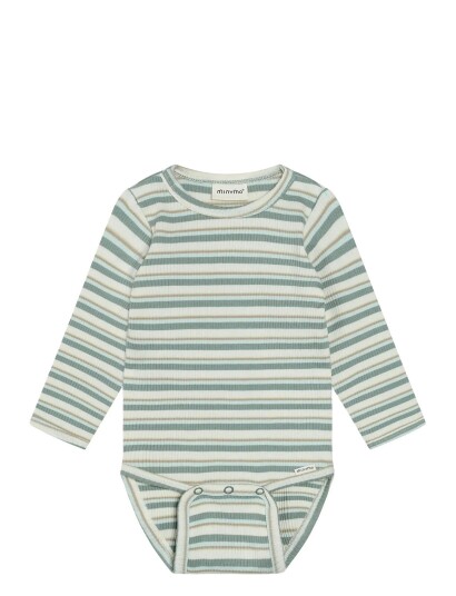 Minymo Body Ls Y/D Rib Green 86