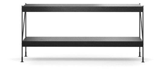 MENU Zet hyllesystem oak black stained, 1 x 2, black steel base