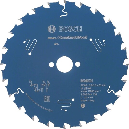 Bosch 160mm Sirkelsagblad Expert Construct 24T for Tre Bosch 160mm Sirkelsagblad Expert Construct 24T for Tre