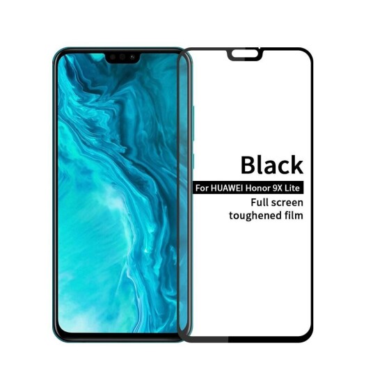 HOFI Huawei Honor 9X Lite Hofi Herdet Glass Skjermbeskytter - Full Fit - Case Friendly - Svart
