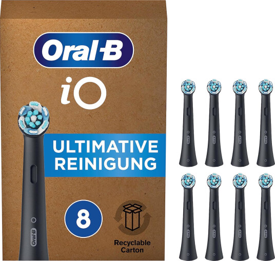 Oral-B Io Series Ultimate Clean Tannbørstehoveder  Svart 8-Pakning
