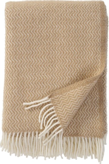 Klippan Yllefabrik Ullpledd 130x200 cm 100% lammeull Sorbet Sandy Beach