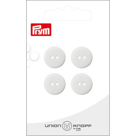 Prym flat plastknapp hvit 15 mm 4 stk Prym flat plastknapp hvit 15 mm 4 stk