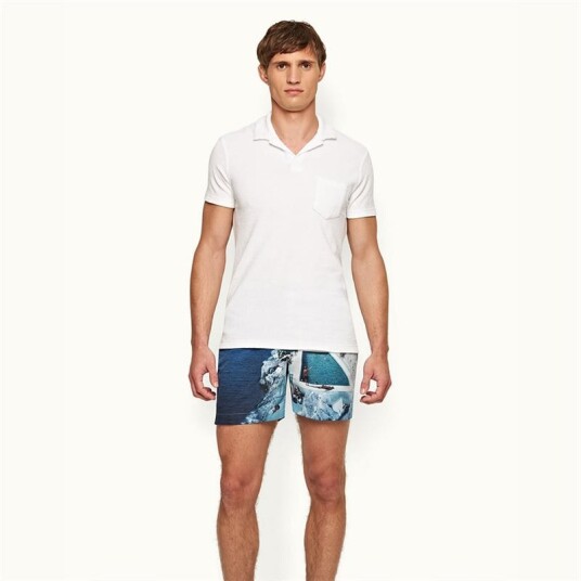 Orlebar Brown Terry Towelling Polo Shirt - White Orlebar Brown Terry Towelling Polo Shirt - White