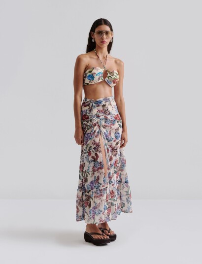 Malina Amandine Side Slits Beach Skirt - Multi/patterned - 42