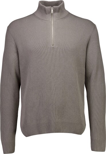 Lindbergh Half Zip Rib Knit Grey XL