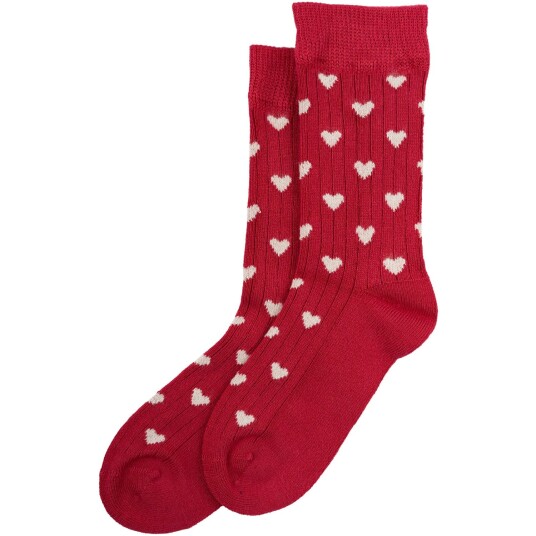 minipop® Chili Pepper/Off White Bambus Heart Strømper 31 34