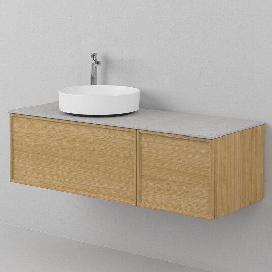 INR Iconic Nordic Rooms Air Wood Servantskap Hel Front med 2 Skuffer og 1 Dør H350xd450mm Natural oak / 120cm Høyre