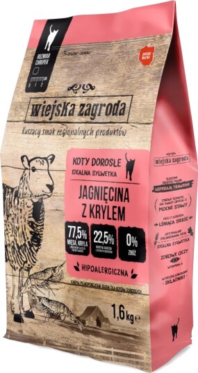 Wiejska Zagroda Tørrfôr Cat Med Krill Sparepakke Lam 2 X 1.6 kg Wiejska Zagroda Tørrfôr Cat Med Krill Sparepakke Lam 2 X 1.6 kg