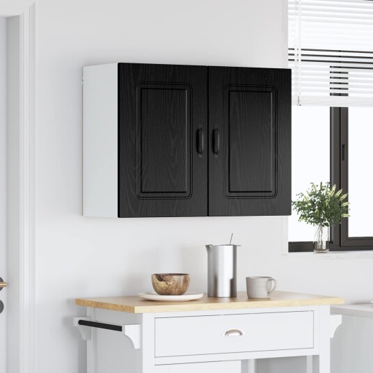 vidaXL Oppvaskmaskin-panel Kalmar Svart Eik 80 x 31 x 60 cm