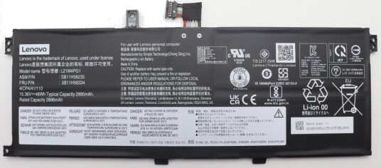 Lenovo Batteri Til Bærbar Pc Litiumion 4-Cellers 2995 Mah 46 Wh Fru 5B11H56334 Lenovo Batteri Til Bærbar Pc Litiumion 4-Cellers 2995 Mah 46 Wh Fru 5B11H56334