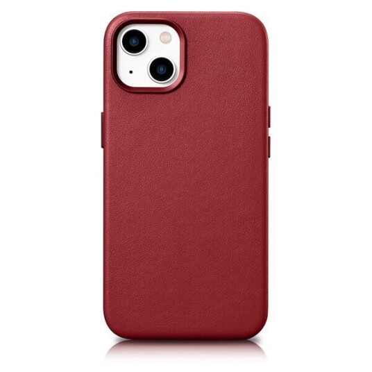 Icarer Icarer Deksel Skinndeksel Naturlig Skinnveske Til Iphone 14 Plus Rød (Kompatibel Med Magsafe)