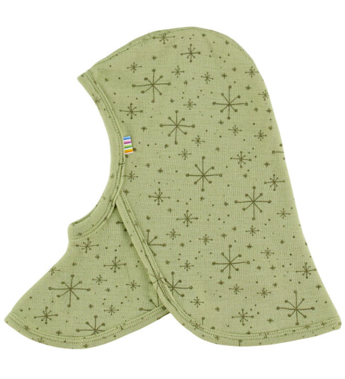 Joha Balaclava Ull 2 lags Lys Olive m. Stjerner 48 cm Balaclava dobbel Grønn