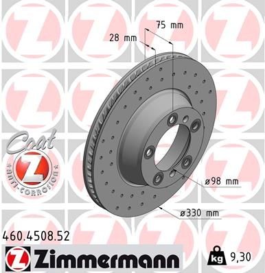 Bremseskive ZIMMERMANN 460.4508.52