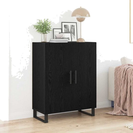Sidebord Svart eik 69.5 x 34 x 90 cm Konstruert tre Sidebord Svart eik 69.5 x 34 x 90 cm Konstruert tre