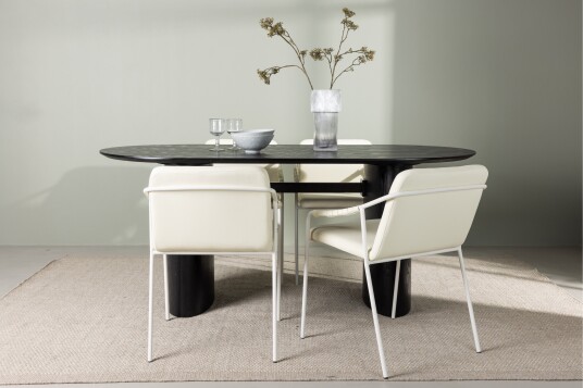Venture Home Isolde Spisegruppe 180 cm Oval med 4 Tvista Stoler Beige