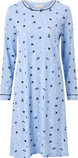 Damella Nattkjole Nightdress long sleeve Blå
