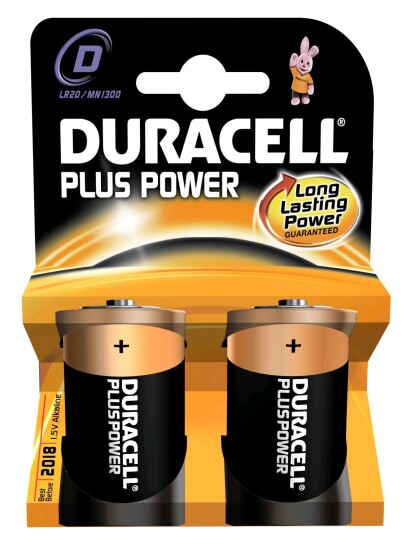 Duracell batteri Plus Power D 2pakk