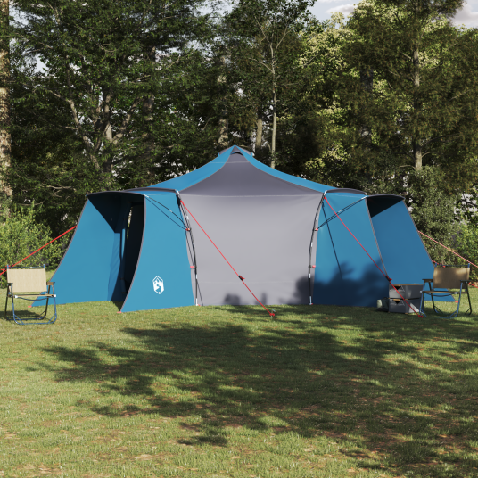 Tipi telt med tak med lagring Blå 492 x 492 x 275 cm taft