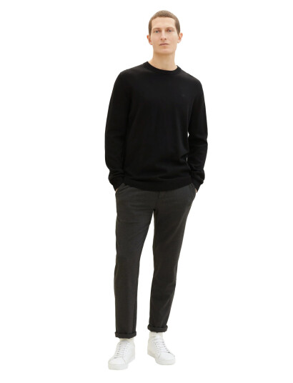 Tom Tailor Basic Crewneck Knit - Black - XXL Tom Tailor Basic Crewneck Knit - Black - XXL