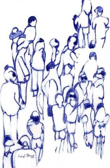 Crowd In Blue Plakat Plakat / 50x70cm