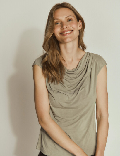 Rosemunde Rwbiarritz Ss Waterfall T Shirt Khaki green XS