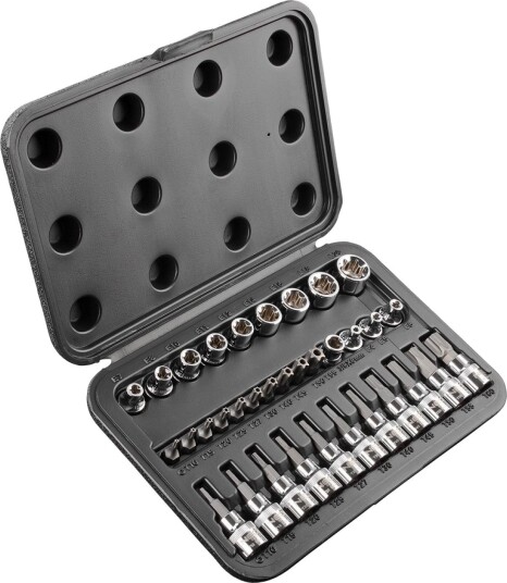 Neo Verktøysett 34 Deler Krom-Vanadium Håndverktøy 3/8" med Torx Profil Neo Verktøysett 34 Deler Krom-Vanadium Håndverktøy 3/8" med Torx Profil