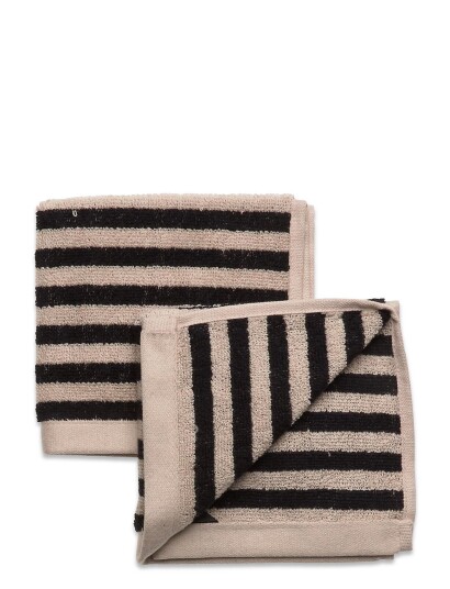 Oyoy Living Design Raita Wash Cloth Pack Of 2 Beige BLACK 30X30CM
