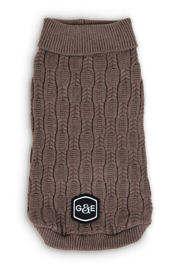 Gustaf och Evita Strikket Hundegenser Comfort 20cm Brun