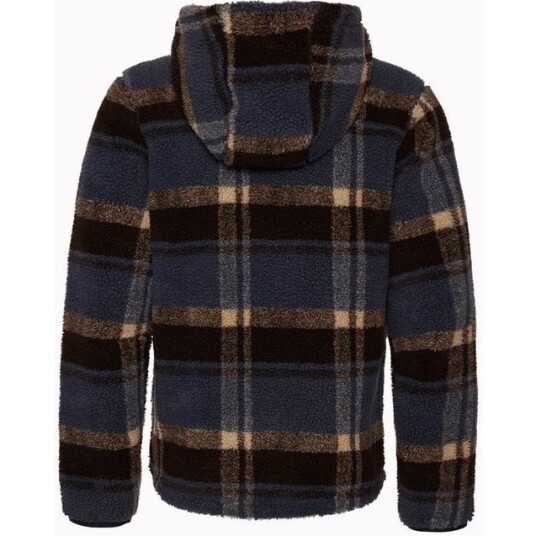 Varg M Funäs Pile Hood Earthy Blue Check