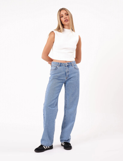 ABRAND 95 Mid Baggy Gigi Mid Blue - Blue - 28 ABRAND 95 Mid Baggy Gigi Mid Blue - Blue - 28