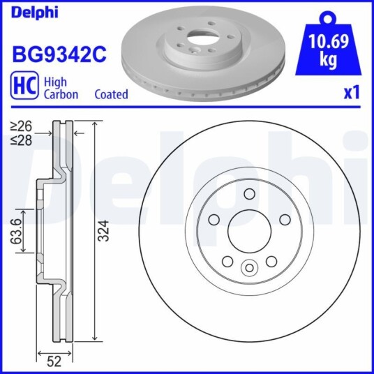 Bremseskive DELPHI BG9342C
