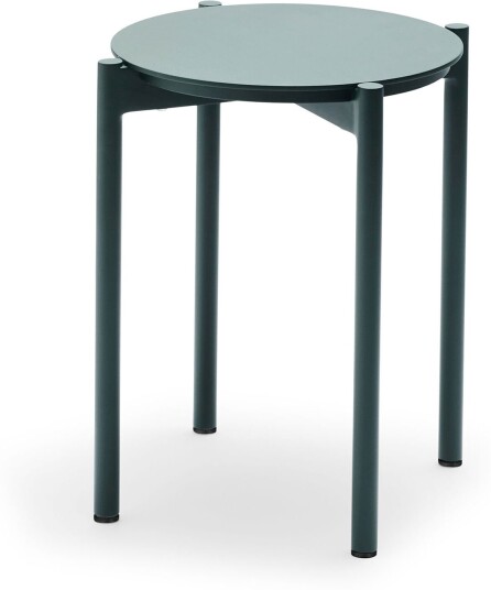 Fritz Hansen Picnic Stool Stackable H: 4 Chairs Aluminum / Hunter Green Utendørs Krakker Og Puffer Herman Studio Grønn
