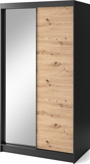 Esville Garderobe med Speil 120x220 cm - Brun