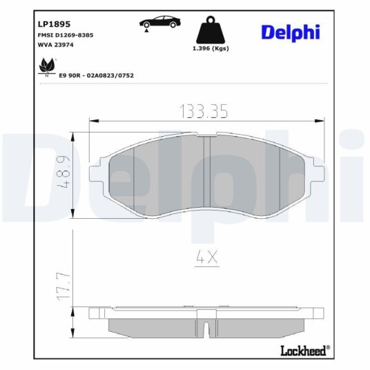 Bremseklosser DELPHI LP1895 Bremseklosser DELPHI LP1895
