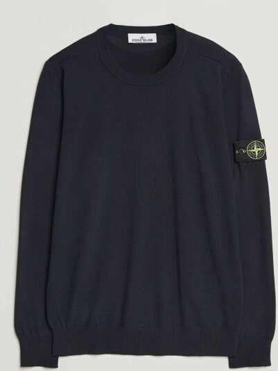 Stone Island Light Pure Wool Crew Neck Navy Blue