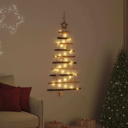  Juletre med 30 LED Naturlig 90 cm heltre ask