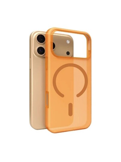 Puro Daylight Magsafe Compatible Silicone Case for iPhone 17 Pro Max Translucent Orange