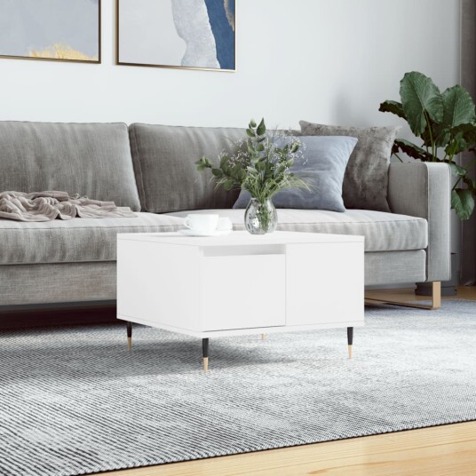 vidaXL Salongbord hvit 55x55x36,5 cm konstruert tre
