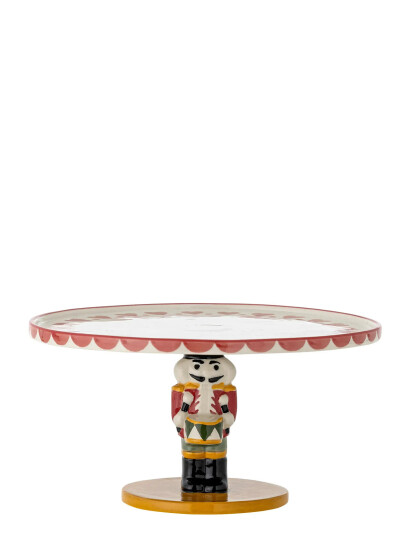 Bloomingville Jolly Kakefat 20 cm Rød med Nøtteknekker og Hjerter Bloomingville Jolly Kakefat 20 cm Rød med Nøtteknekker og Hjerter