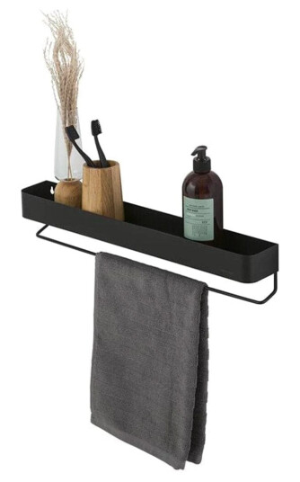Sealskin Brix Veggboks med Håndklestang Svart Matt / 55cm