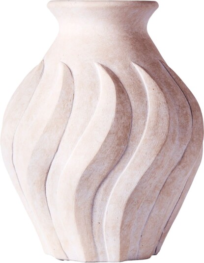 Dusty Deco Swirl Vase Large White Vaser Hvit