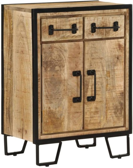 Skjenk med 2 skuffer 53x31x72 cm heltre mango og jern 8720845730901