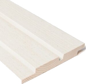 Bergene Holm Kledning profilert grunnet gran 19x148 mm dobbelfals rett m/spor klasse 1 hvit Bergene Holm Kledning profilert grunnet gran 19x148 mm dobbelfals rett m/spor klasse 1 hvit