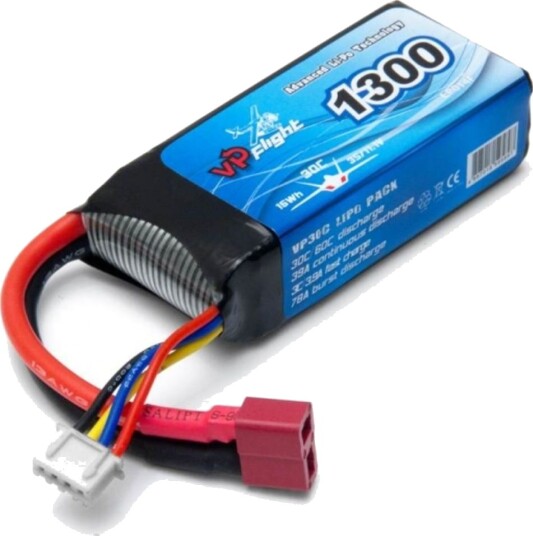 Vapex Li-Po Batteri 3S 11,1V 1300mAh 30C T-kontakt Vapex Li-Po Batteri 3S 11,1V 1300mAh 30C T-kontakt